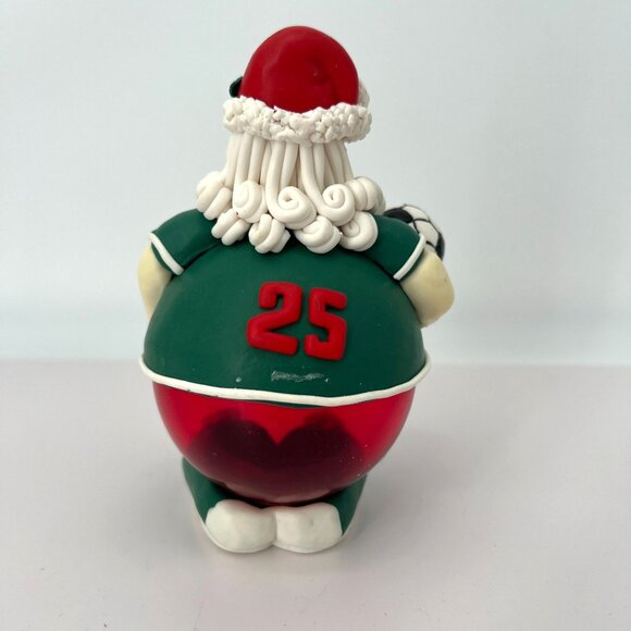 Santa Soccer Player Figurine Christmas Decor Polymer clay - Picture 2 of 4
